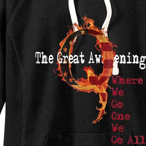 QAnon The Great Awakening American Flag Rabbit Gift Women's Fleece Hoodie