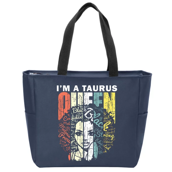 Queen Taurus Gifts For Women February May Bday Zip Tote Bag