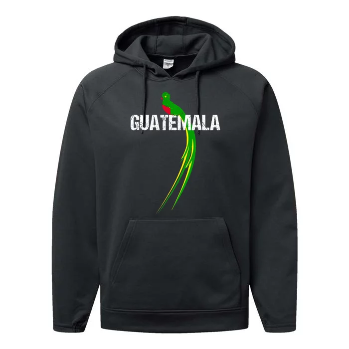 Quetzal The National Bird Of Guatemala Performance Fleece Hoodie