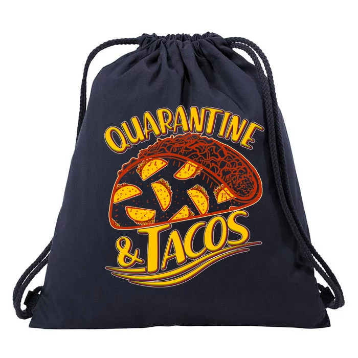 Quarantine & Tacos Drawstring Bag