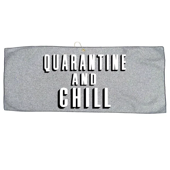 Quarantine And Chill Funny Large Microfiber Waffle Golf Towel