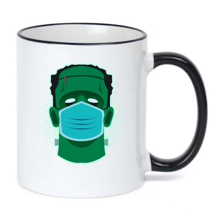 Quarantine Frankenstein With Mask Black Color Changing Mug