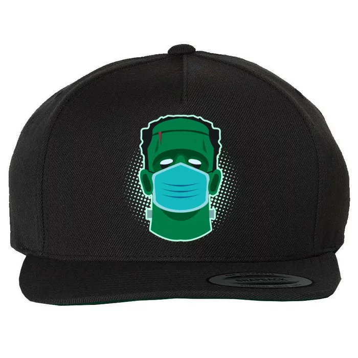 Quarantine Frankenstein With Mask Wool Snapback Cap