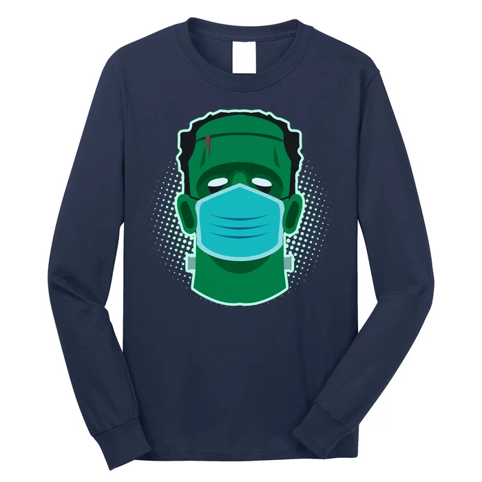 Quarantine Frankenstein With Mask Long Sleeve Shirt