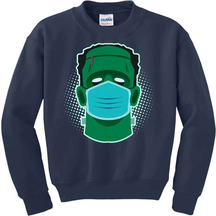 Quarantine Frankenstein With Mask Kids Sweatshirt