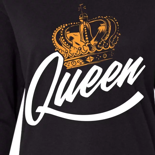 Queen Gold Crown Womens Cotton Relaxed Long Sleeve T-Shirt