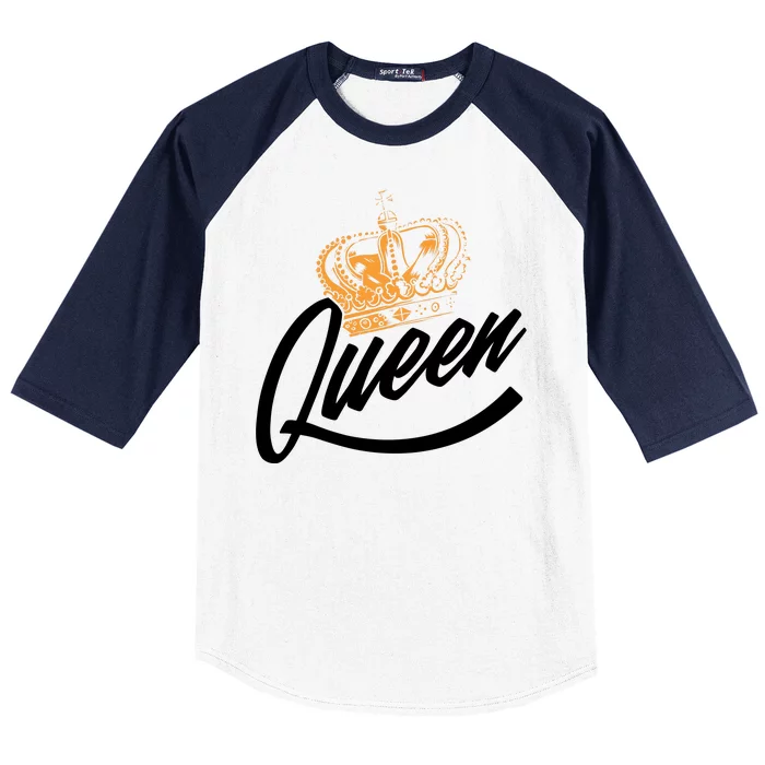 Queen Gold Crown Baseball Sleeve Shirt