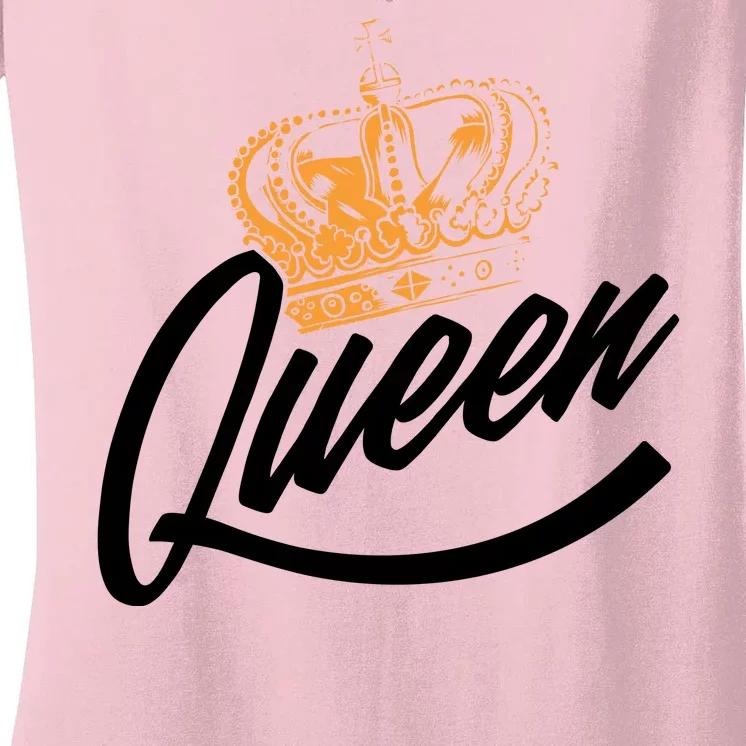 Queen Gold Crown Women's V-Neck T-Shirt