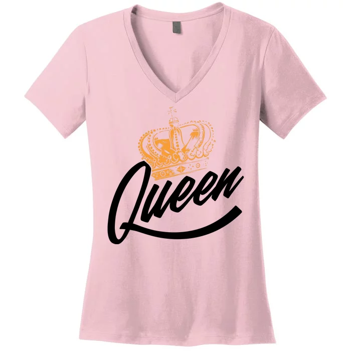 Queen Gold Crown Women's V-Neck T-Shirt