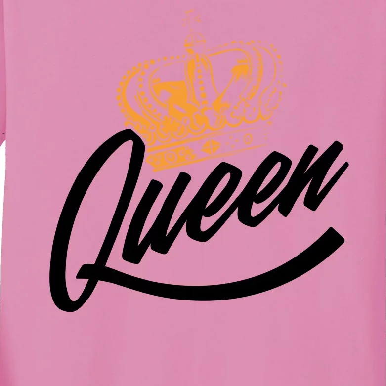 Queen Gold Crown Kids Long Sleeve Shirt