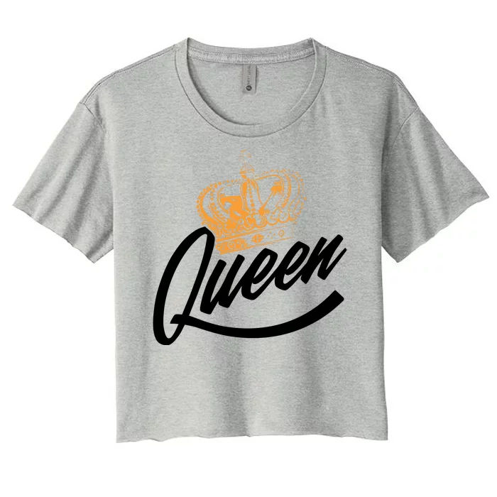 Queen Gold Crown Women's Crop Top Tee