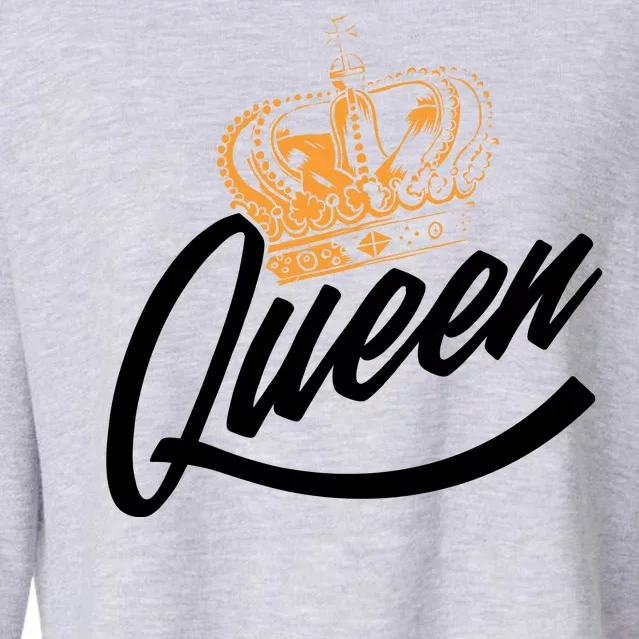 Queen Gold Crown Cropped Pullover Crew