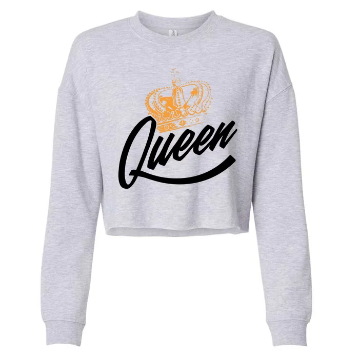 Queen Gold Crown Cropped Pullover Crew