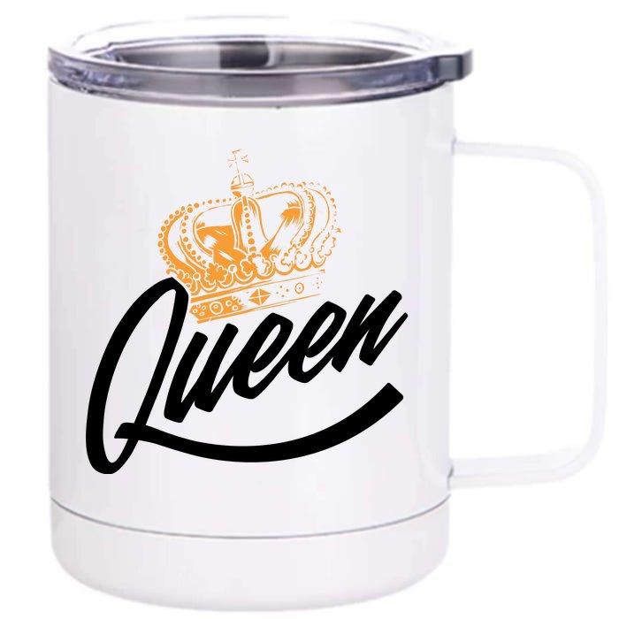 Queen Gold Crown Front & Back 12oz Stainless Steel Tumbler Cup