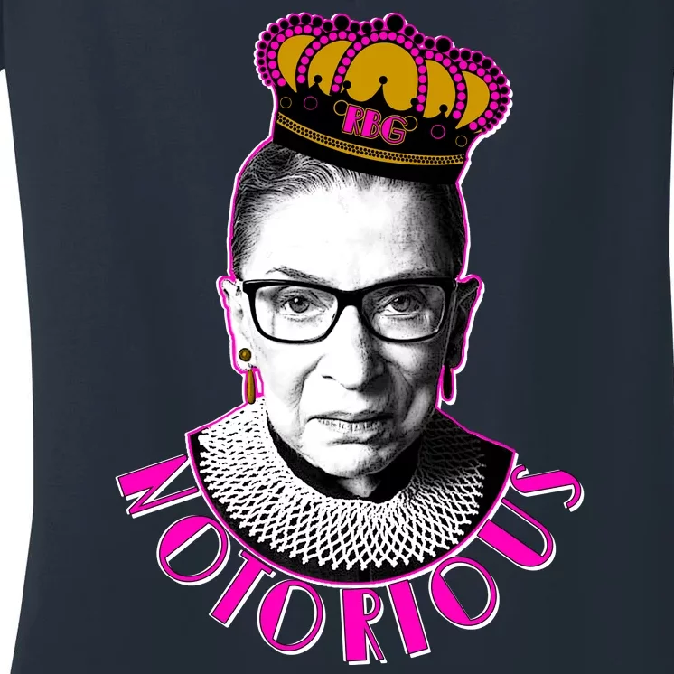 Queen Notorious RBG Ruth Bader Ginsburg Tribute Women's V-Neck T-Shirt