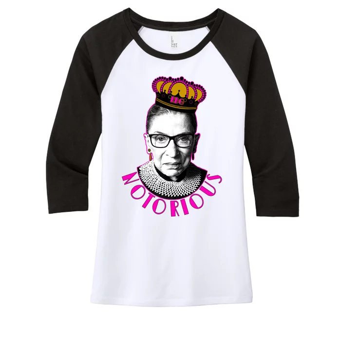 Queen Notorious RBG Ruth Bader Ginsburg Tribute Women's Tri-Blend 3/4-Sleeve Raglan Shirt