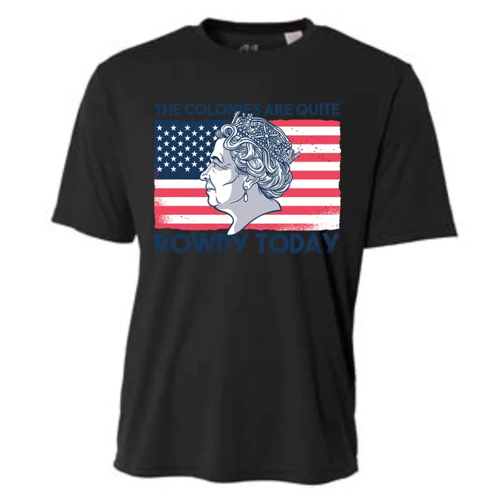 Queen Of England American Flag Cooling Performance Crew T-Shirt