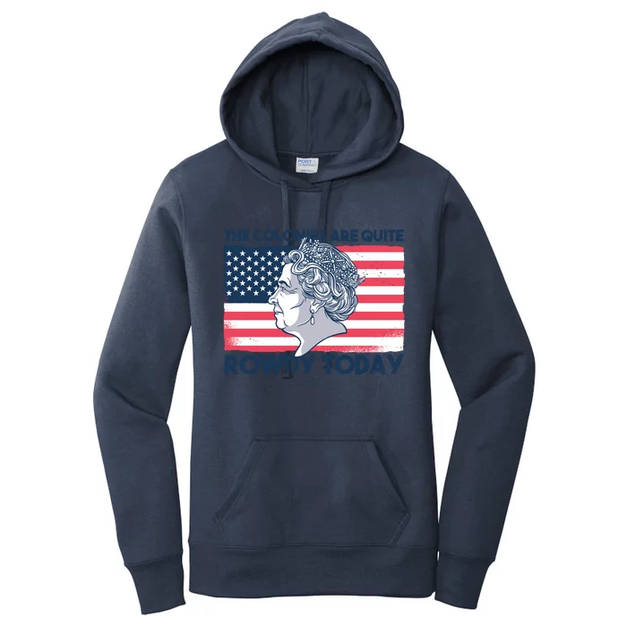 Queen Of England American Flag Women's Pullover Hoodie