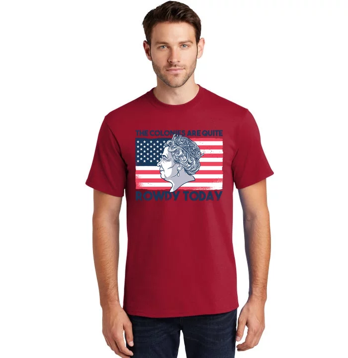 Queen Of England American Flag Tall T-Shirt