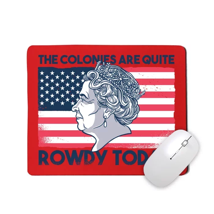 Queen Of England American Flag Mousepad