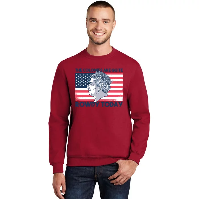 Queen Of England American Flag Tall Sweatshirt