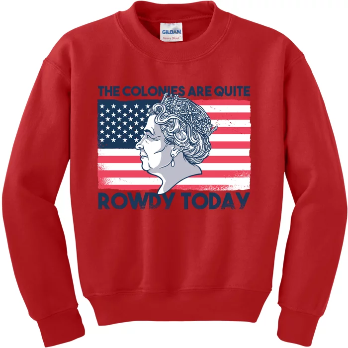 Queen Of England American Flag Kids Sweatshirt