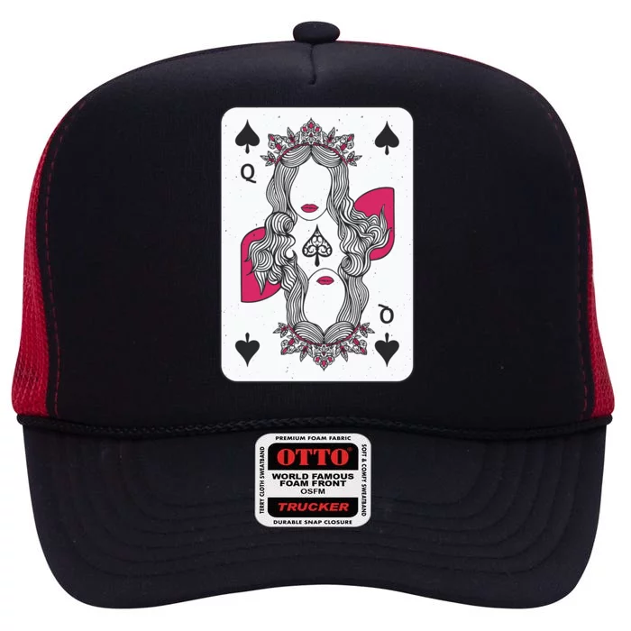 Queen Of Spades High Crown Mesh Trucker Hat