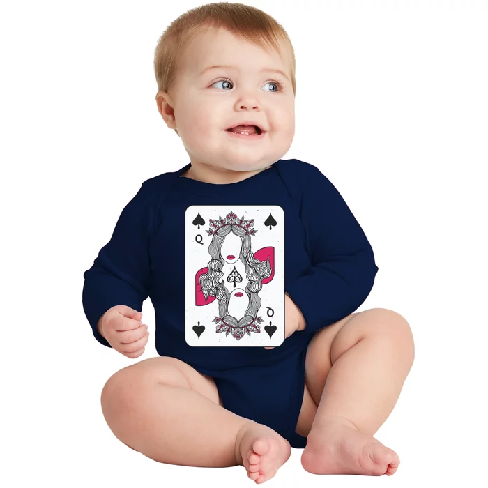 Queen Of Spades Baby Long Sleeve Bodysuit