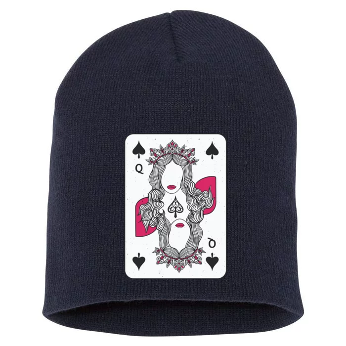 Queen Of Spades Short Acrylic Beanie