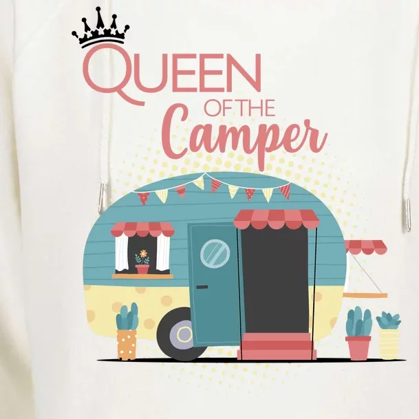 Queen Of The Camper Womens Funnel Neck Pullover Hood