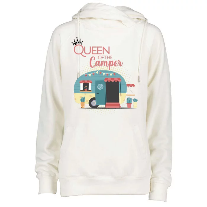 Queen Of The Camper Womens Funnel Neck Pullover Hood