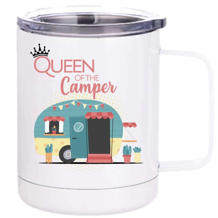 Queen Of The Camper Front & Back 12oz Stainless Steel Tumbler Cup