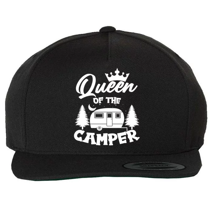 Queen of the Camper Funny Camping Wool Snapback Cap