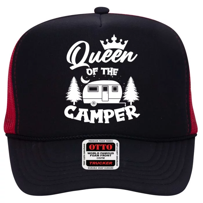 Queen of the Camper Funny Camping High Crown Mesh Trucker Hat