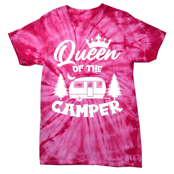 Queen of the Camper Funny Camping Tie-Dye T-Shirt