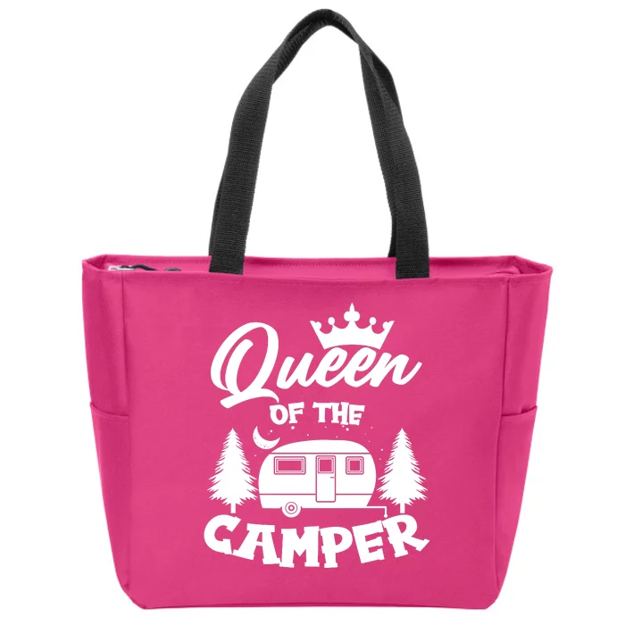 Queen of the Camper Funny Camping Zip Tote Bag