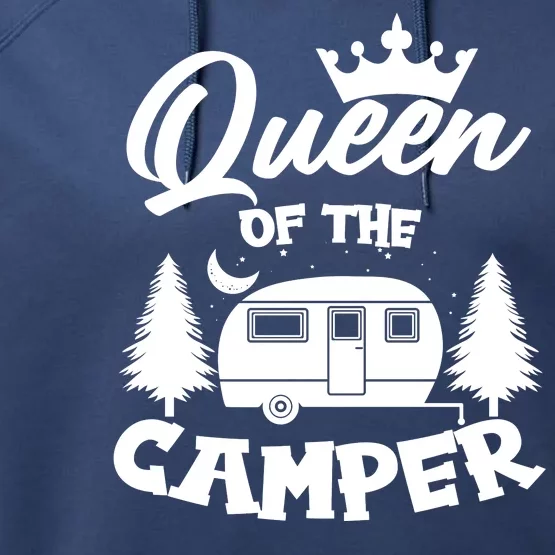 Queen of the Camper Funny Camping Performance Fleece Hoodie