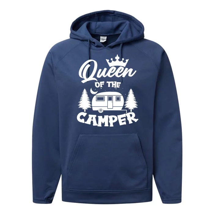 Queen of the Camper Funny Camping Performance Fleece Hoodie