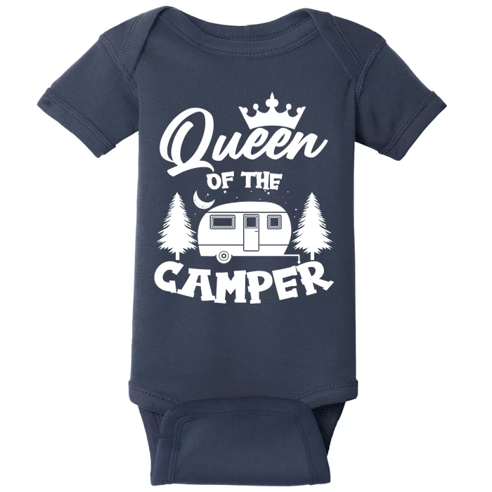 Queen of the Camper Funny Camping Baby Bodysuit