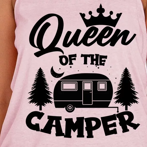 Queen of the Camper Funny Camping Women's Knotted Racerback Tank