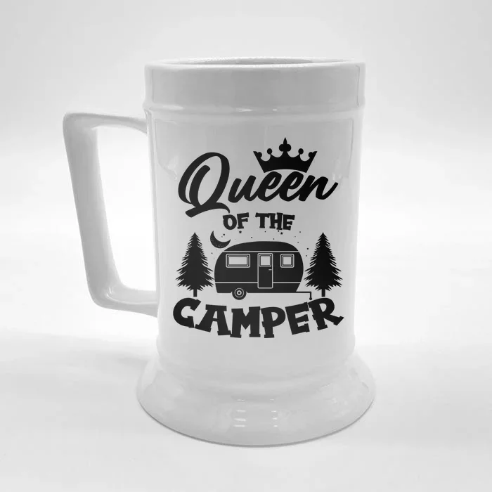 Queen of the Camper Funny Camping Front & Back Beer Stein