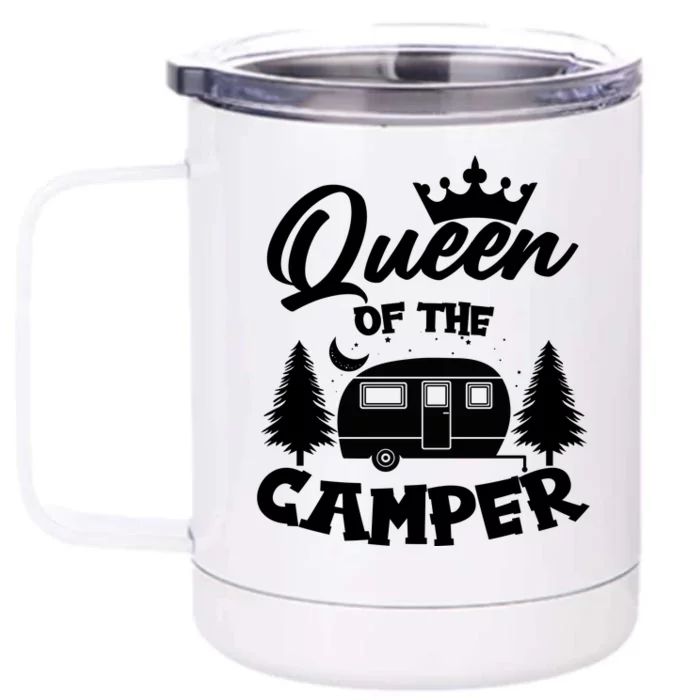 Queen of the Camper Funny Camping Front & Back 12oz Stainless Steel Tumbler Cup