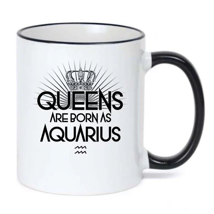 Queens Are Born As Aquarius Black Color Changing Mug