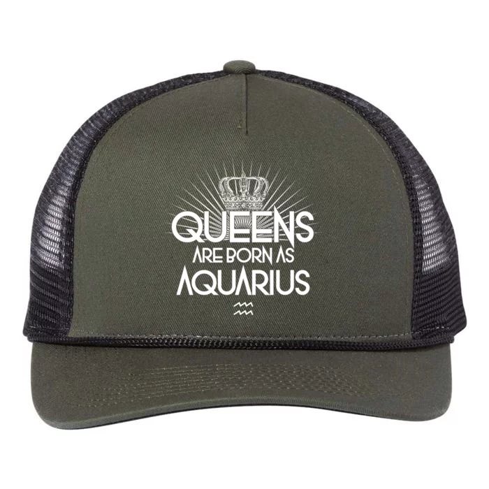 Queens Are Born As Aquarius Retro Rope Trucker Hat Cap