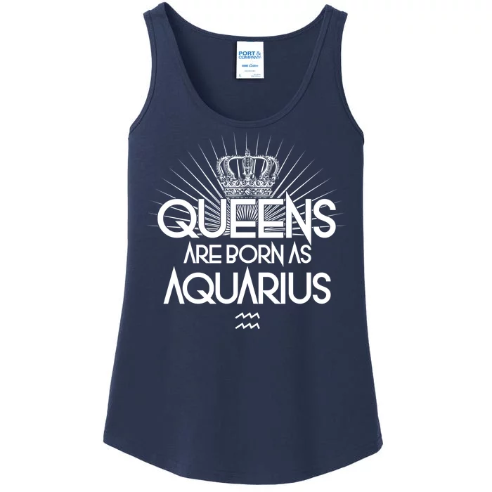 Queens Are Born As Aquarius Ladies Essential Tank