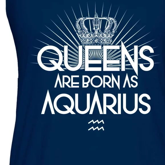 Queens Are Born As Aquarius Ladies Essential Flowy Tank