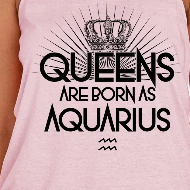 Queens Are Born As Aquarius Women's Knotted Racerback Tank