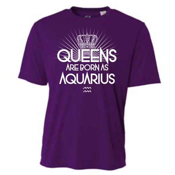 Queens Are Born As Aquarius Cooling Performance Crew T-Shirt