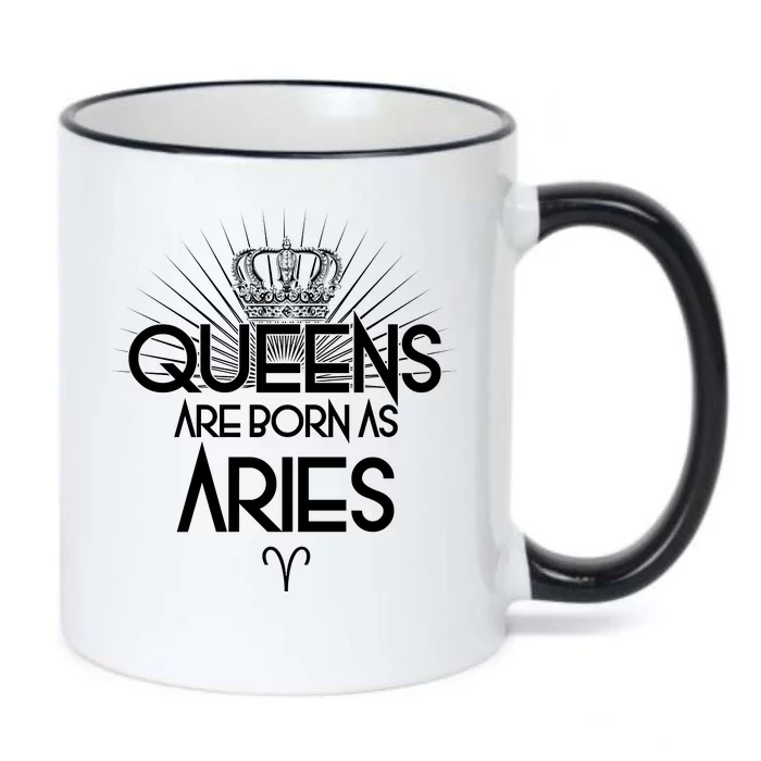 Queens Are Born As Aries Black Color Changing Mug