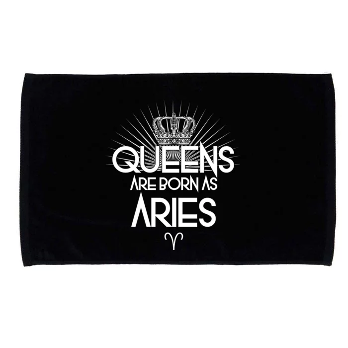 Queens Are Born As Aries Microfiber Hand Towel